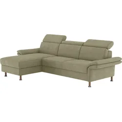 Ecksofa HOME AFFAIRE "Calypso L-Form", grün, B:260cm H:85cm T:172cm, 100% Polyester, Sofas, mit motorischen Funktionen im Sofa und Recamiere