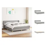 vidaXL Boxspringbett mit Matratze Hellgrau 180x200 cm Stoff