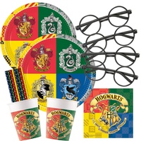 procos/spielum 52-teiliges Party-Set Harry Potter - Teller Becher Servietten Brillen Trinkhalme für 8 Kinder