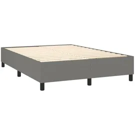 vidaXL Boxspringbett mit Matratze & LED Dunkelgrau 140x200 cm Stoff