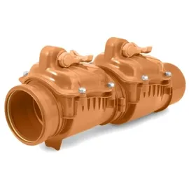 AIRFIT Doppelrückstauklappe DN 110mit zusätzl. Handverschluss, rotbraun