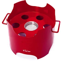 PURLINE Ethanol-Grill 0,5L aus rotem Stahl und runder Eisenplatte