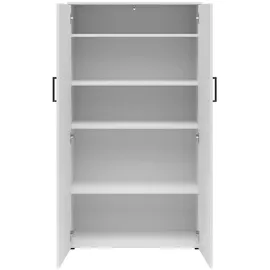 Carryhome Mehrzweckschrank Weiß, Kunststoff, 4 Fächer, 80x147x40 cm, FSC Mix, erweiterbar, stehend, Waschküche, Mehrzweckschränke