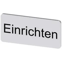 Siemens 3SU19000AC810AR0 Bezeichnungsschild 12, 5x27mm, Schild silber, Beschriftung: Einrichten  - 10 Stück