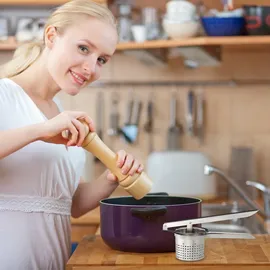 Relaxdays Kartoffelpresse Edelstahl, spülmaschinenfest, Spätzlepresse, Presse für Spaghettieis, Eispresse, Nudelpresse, silber,