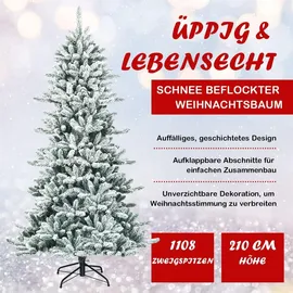 Costway Künstlicher Bleistift Weihnachtsbaum mit Kiefernzapfen,