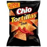 Chio Tortillas Chips Hot Chili Mais-Snack mit Chili Packung 200g