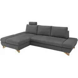 Furn.Design Ecksofa in grau Struktur-Stoff Wohnzimmer Sofa Skalm