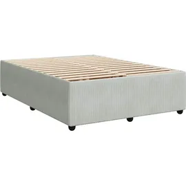 vidaXL Boxspringbett mit Matratze Hellgrau 140x200 cm Samt