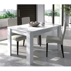 Dmora Ausziehbarer Tisch Midland, Ausziehbare Konsole für Esszimmer, Ausziehbarer Küchentisch mit Verlängerung, 140/190x90h78 cm, Glänzend Weiß