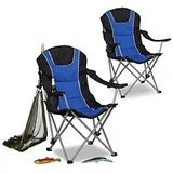 Relaxdays Campingstuhl 2er Set blau/schwarz (10022415)