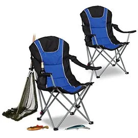 Relaxdays Campingstuhl 2er Set blau/schwarz (10022415)
