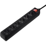Hama Steckdosenleiste mit Schalter, 6-fach, 5m, schwarz