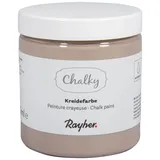Rayher Chalky, Kreidefarbe auf Wasserbasis, taupe-brown, für Shabby-Chic, Vintage- und Landhaus-Stil-Looks, Dose 230 ml, 35048535