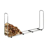 Relaxdays Kaminholzregal verstellbar, Holzlege Stahl, Scheite ab 25 cm, Brennholzregal, HBT: 103x168-230x36 cm, silber