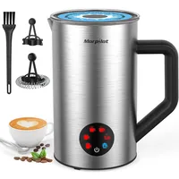 Milchaufschäumer Elektrisch 6 in 1 150-350ml Milchschäumer für Heißer und Kal...