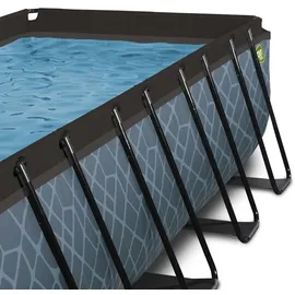 EXIT TOYS Stone Pool 400 x 200 x 122 cm inkl. Sandfilterpumpe + Abdeckung