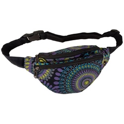 KUNST UND MAGIE Bauchtasche Kunst und Magie Bunte Boho Goa Bauchtasche Gürteltasche Hüfttasche lila|schwarz