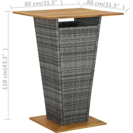 vidaXL Gartenbar-Set 9-tlg. Grau