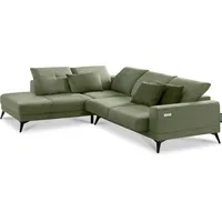 Konsimo - DAVIDI Eckgarnitur 4/5 Sitzer mit Elek. Relaxfunktion, Grün,