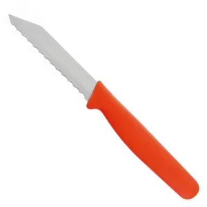 SCHNEIDER Brötchenmesser mit Wellenschliff, Gesamtlänge: 18 cm, Klingenlänge: 8 cm, Bandstahl, Farbe: orange