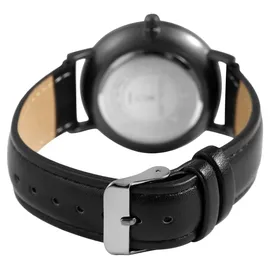 Excellanc Herrenuhr mit Armband aus Kunstleder, schwarz
