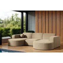 Fun Möbel Eckcouch U-Form Polyester 3-Sitzer Beige
