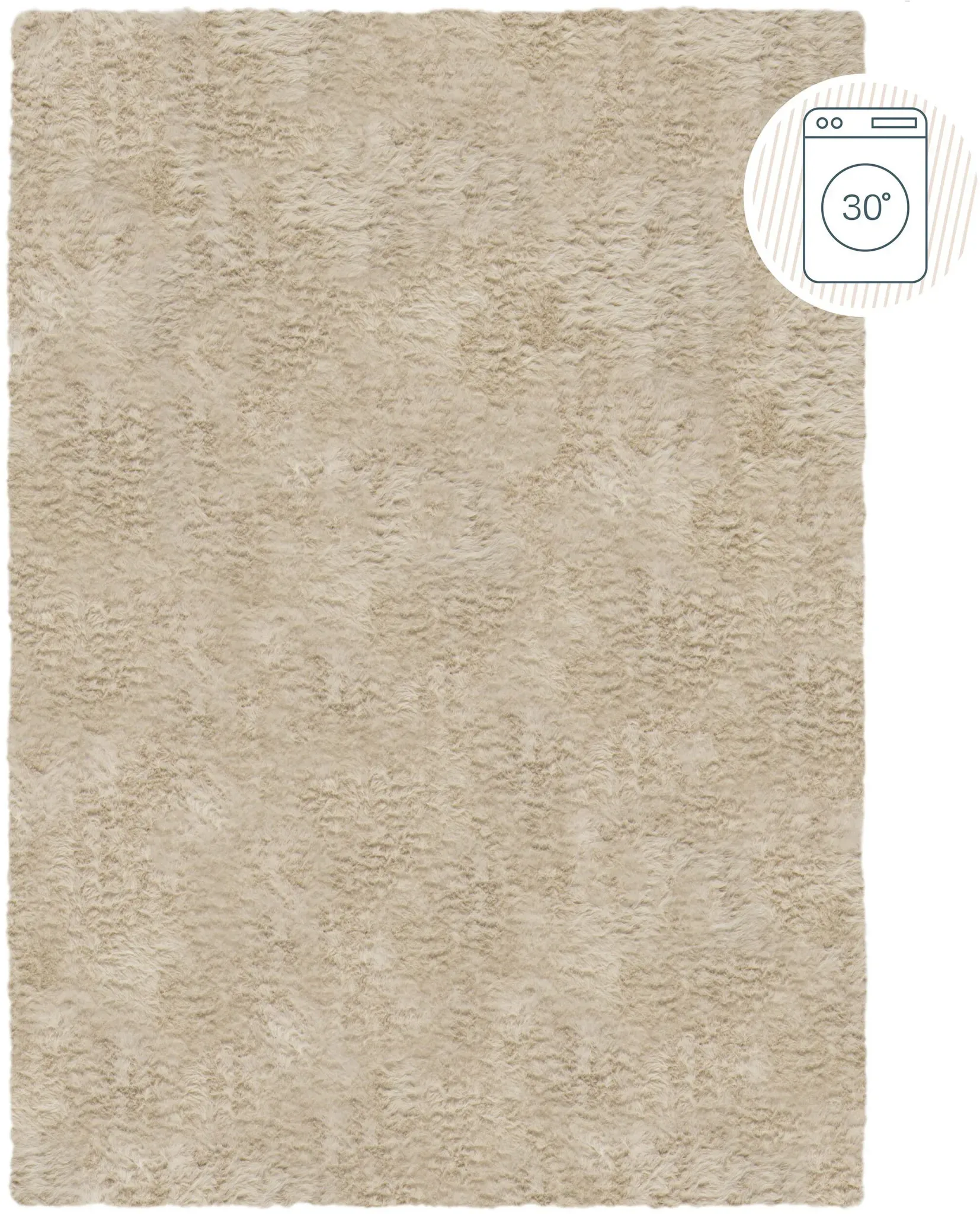 Hochflor-Teppich FLAIR RUGS "Alpine Faux Fur" Teppiche Gr. B: 80cm, 35mm, L: 150cm, beige (natur) waschbarer Kunstpelzteppich