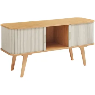 [en.casa] TV Schrank Tysvær 120x40x58 cm Bambus/Cremeweiß