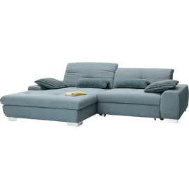 Set One by Musterring Ecksofa "SO 1200 inkl. Sitztiefen- & Rückenverstellung für hohen Sitzkomfort", blau (hellblau gba 6), B:276cm H:89cm T:198cm, 100% Polyester, SET ONE BY MUSTERRING, Sofas, Ecksofa, wahlweise mit Bettfunktion und Stauraum, L-Form, auch in Cord Bezug