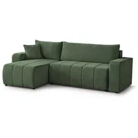 Beautysofa Eckschlafsofa, Grün, Textil, 250x155 cm, Wohnzimmer, Sofas & Couches, Wohnlandschaften, Ecksofas