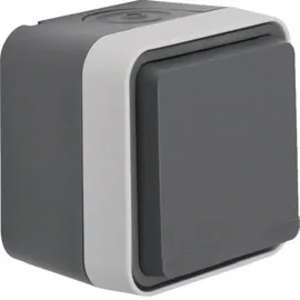 Hager Schuko-Steckdose Aufputz grau 1 St.