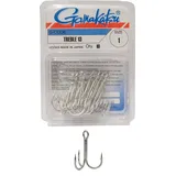 Gamakatsu Drillinge Treble 13, Größe:2, Farbe:Nickel