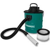 VONROC Aschesauger 1600W - Tank mit 20L, 3M Netzkabel, 1,2M Schlauch und Düse