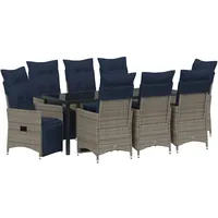 vidaXL Gartenmöbel-Set 9-tlg. Grau
