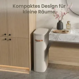 Songmics Wäschekorb, 65 L Wäschesammler, Wäschetonne mit Deckel und Griffen, 39 x 22 x 75 cm, beige