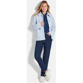 GOLDNER Flauschige Winterjacke mit Hemdkragen", in grau / blau, gemustert), | Gr.: 42,