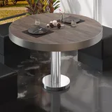 GGM Möbel Bistro Loungetisch Ø 70 x 41 cm Light Wenge/Edelstahl