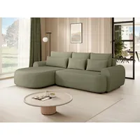 beautysofa Ecksofa mit Schlaffunktion Olivio, mit Wellenfedern, gepolstertes Ecksofa, im modernen Stil, mit Bettkasten grün