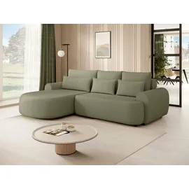 beautysofa Ecksofa mit Schlaffunktion Olivio, mit Wellenfedern, gepolstertes Ecksofa, im modernen Stil, mit Bettkasten grün