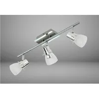 Trango 3-flg. Deckenlampe, Chrom Glas inkl. LED Leuchtmittel - Silber
