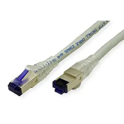 ROLINE Patchkabel Kat.6A (Class EA) S/FTP (PiMF), Massivdraht, grau, 90 m