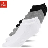 SNOCKS Sneakersocken 6 Paare Grau/Schwarz/Weiß 35-38