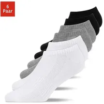 SNOCKS Sneakersocken 6 Paare Grau/Schwarz/Weiß 35-38