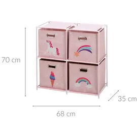 Koopman International B.V. Kinderregal Einhorn 68 x 35 x 70 cm Metall rosa