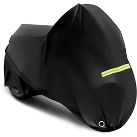 Woltu Motorradabdeckung wasserdicht Winterfest Schwarz 245 cm x 105 cm x 125 cm