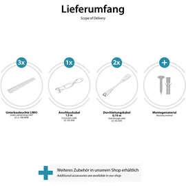 ledscom.de LED Unterbau-Leuchte LIWO 58cm, schwenkbar, je 979lm, warmweiß 3er Set