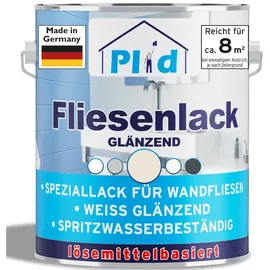 Plid Premium Fliesenlack Fliesen Lack Fliesenfarbe Fliesen steichen Cremeweiß -Glänzend