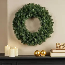 Kaemingk 1 Künstlicher Tannenkranz 60cm Deko Kranz Winter Weihnachten Weihnachtskranz Adventskranz Winterdeko Weihnachtsdeko Grün