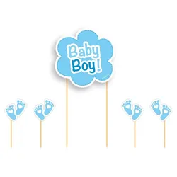 5-tlg. Tortendeko Set Baby Boy - OS